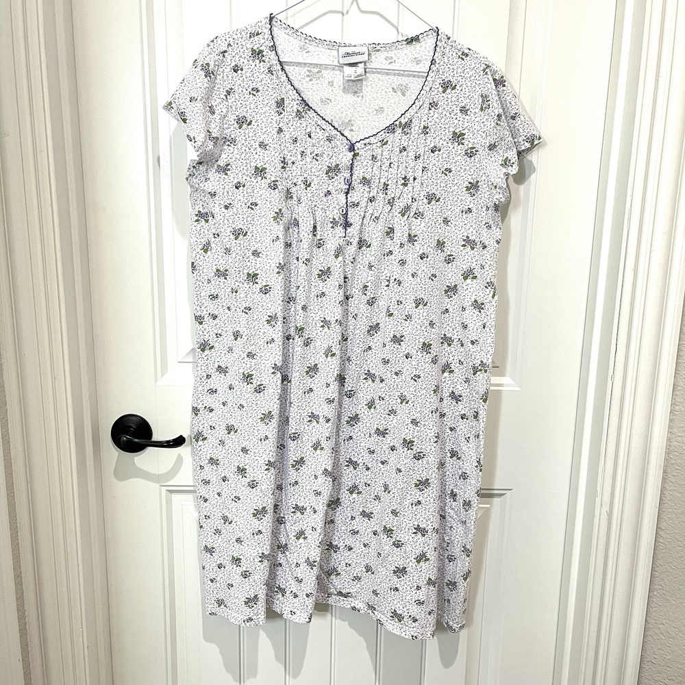 Vermont Country Store Cotton Floral House Dress L Mumu Cottagecore‎ Grandma